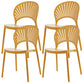 Plastic Dining Chair Modern Style Open Back Dining Side Chair