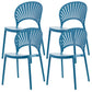 Plastic Dining Chair Modern Style Open Back Dining Side Chair