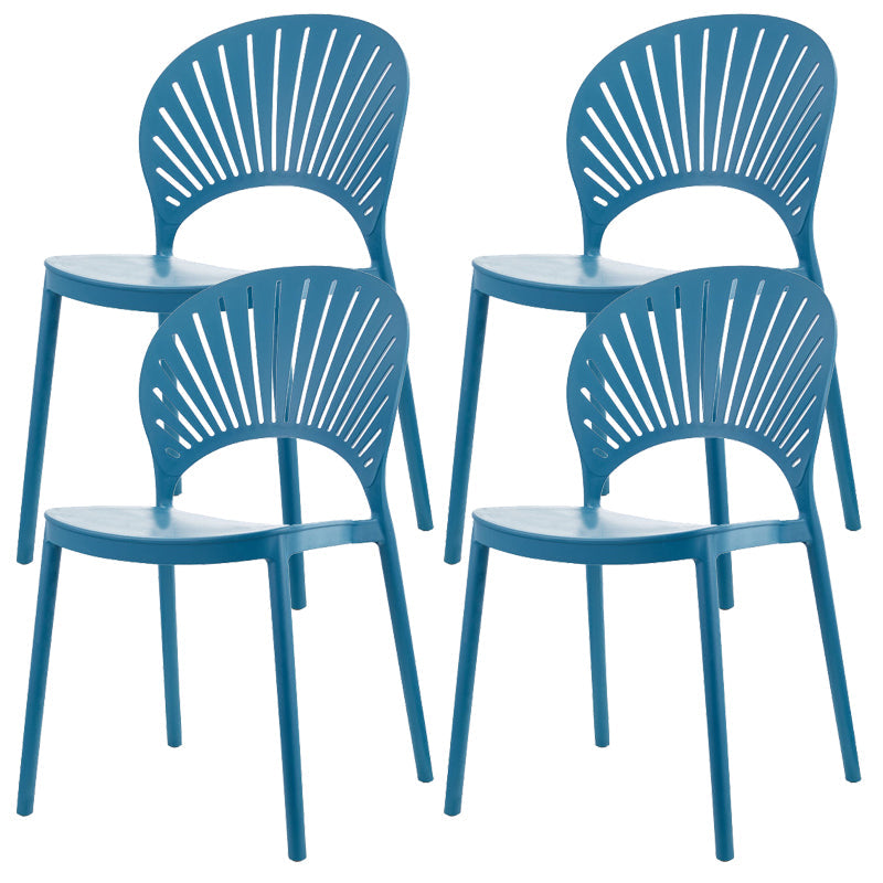 Plastic Dining Chair Modern Style Open Back Dining Side Chair