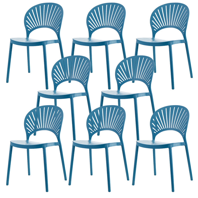 プラスチックダイニングチェアモダンスタイルオープンバックダイニングサイドチェア