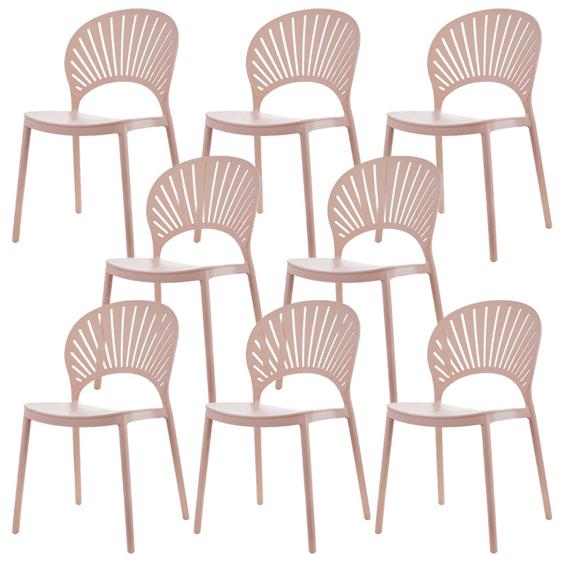 Plastic Dining Chair Modern Style Open Back Dining Side Chair