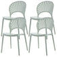 Plastic Dining Chair Modern Style Open Back Dining Side Chair