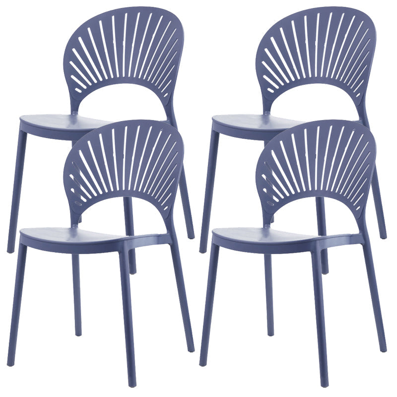 プラスチックダイニングチェアモダンスタイルオープンバックダイニングサイドチェア