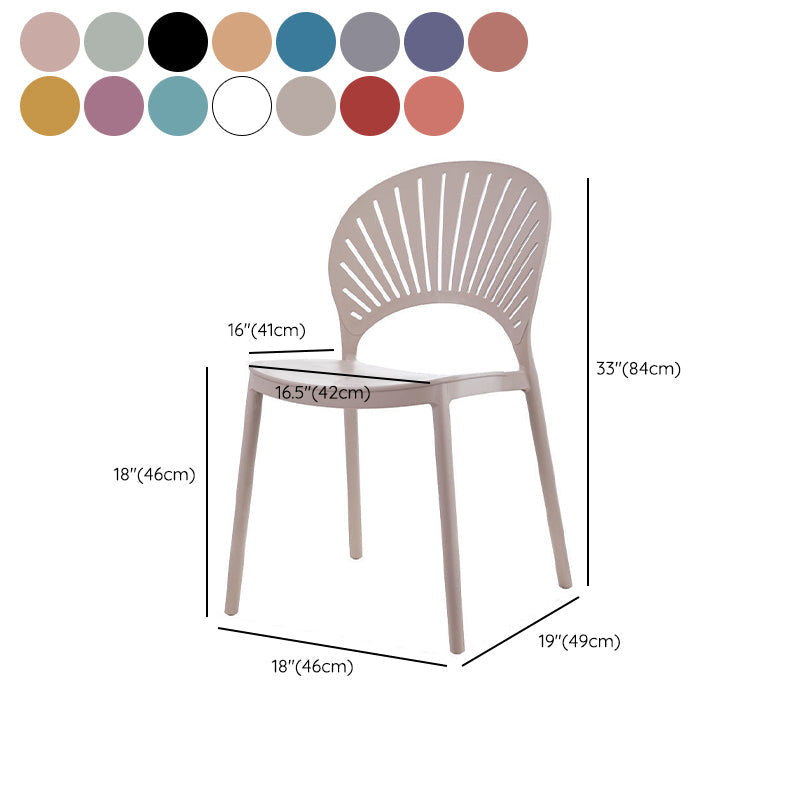 Plastic Dining Chair Modern Style Open Back Dining Side Chair