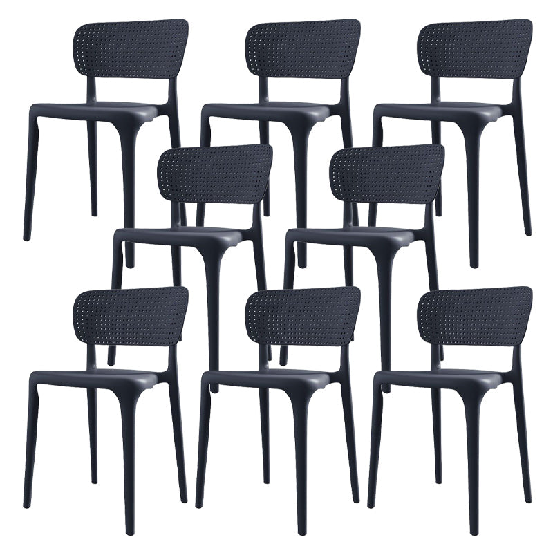 Sedia da pranzo in plastica in plastica in plastica moderna sedia laterale aperto