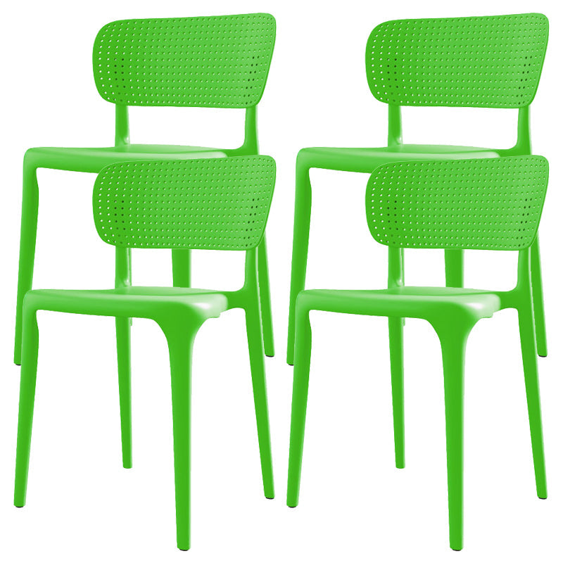 Sedia da pranzo in plastica in plastica in plastica moderna sedia laterale aperto