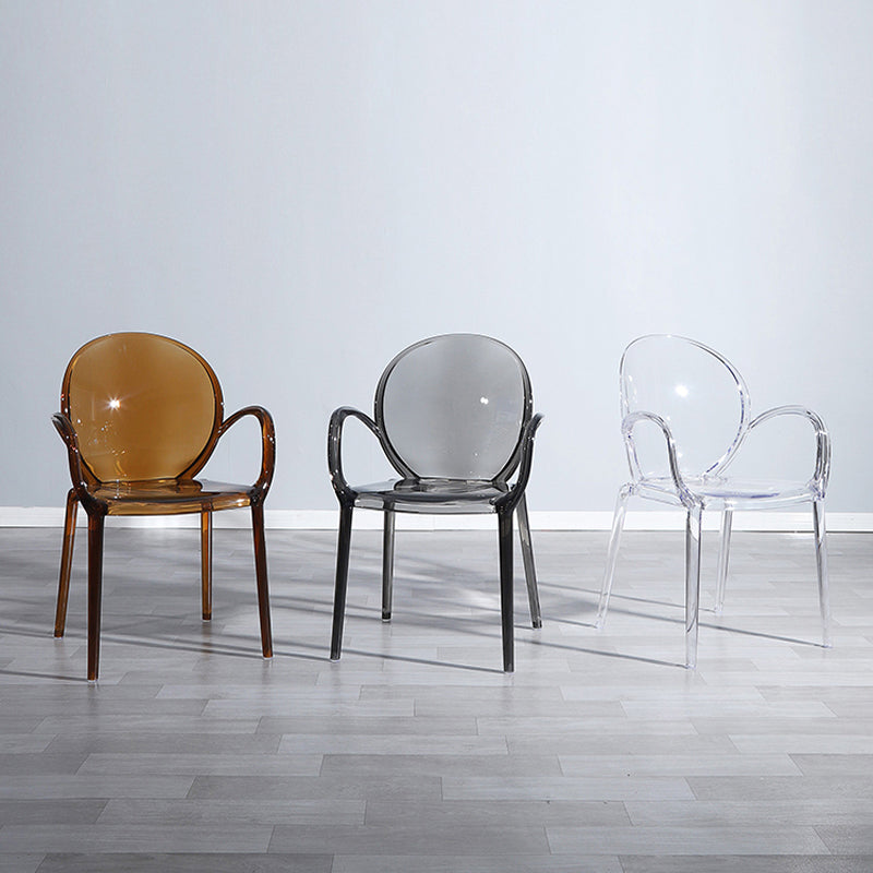 Home Dining Side Chair Kitchen Contemporary Plastic Dining Arm Chair