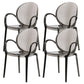 Home Dining Side Chair Kitchen Contemporary Plastic Dining Arm Chair