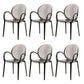 Home Dining Side Chair Kitchen Contemporary Plastic Dining Arm Chair