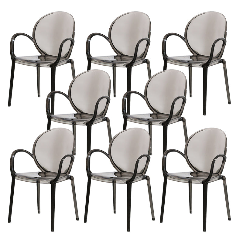 Home Dining Side Chair Kitchen Contemporary Plastic Dining Arm Chair