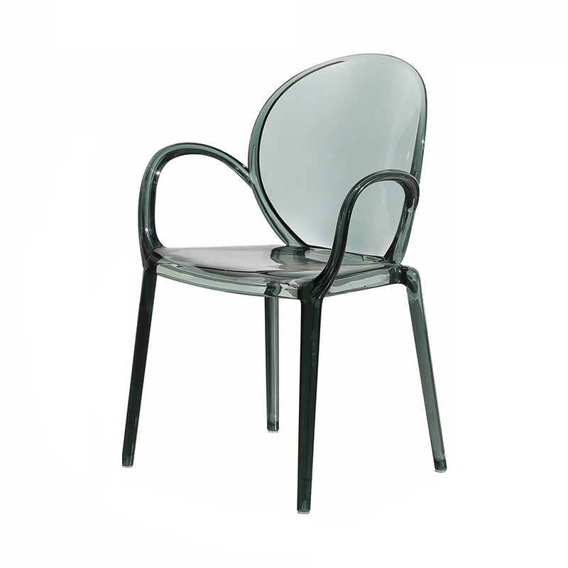 Home Dining Side Chair Kitchen Contemporary Plastic Dining Arm Chair