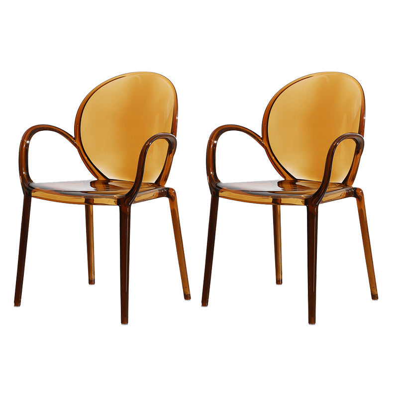 Home Dining Side Chair Kitchen Contemporary Plastic Dining Arm Chair