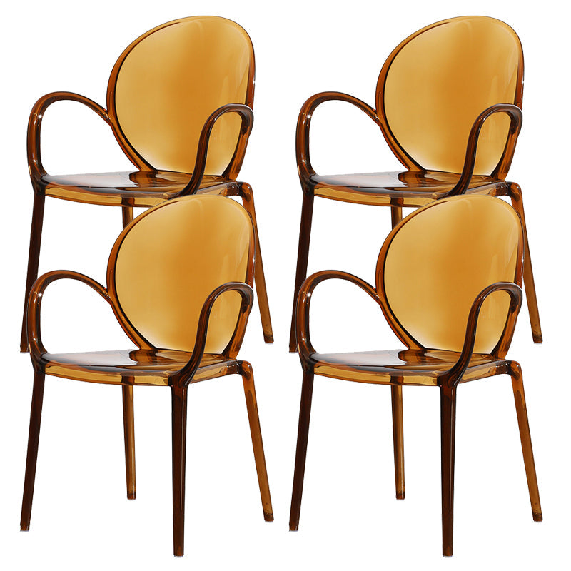 Home Dining Side Chair Kitchen Contemporary Plastic Dining Arm Chair