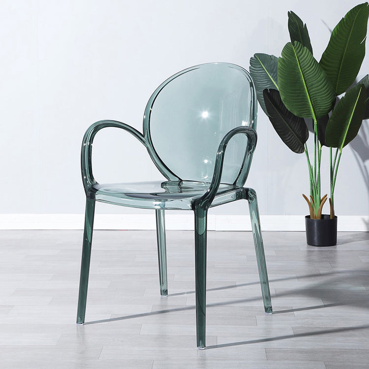 Home Dining Side Chair Kitchen Contemporary Plastic Dining Arm Chair