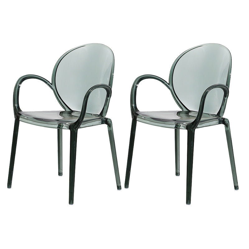 Home Dining Side Chair Kitchen Contemporary Plastic Dining Arm Chair