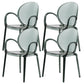 Home Dining Side Chair Kitchen Contemporary Plastic Dining Arm Chair