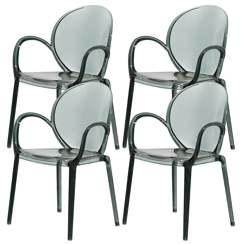 Home Dining Side Chair Kitchen Contemporary Plastic Dining Arm Chair