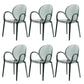 Home Dining Side Chair Kitchen Contemporary Plastic Dining Arm Chair