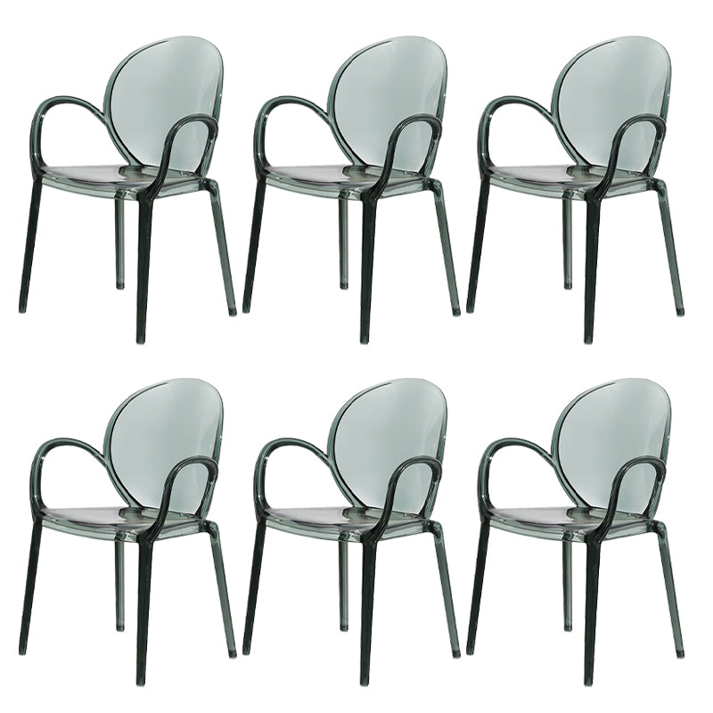 Home Dining Side Chair Kitchen Contemporary Plastic Dining Arm Chair