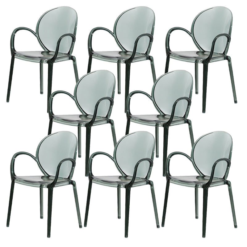 Home Dining Side Chair Kitchen Contemporary Plastic Dining Arm Chair