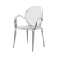 Home Dining Side Chair Kitchen Contemporary Plastic Dining Arm Chair