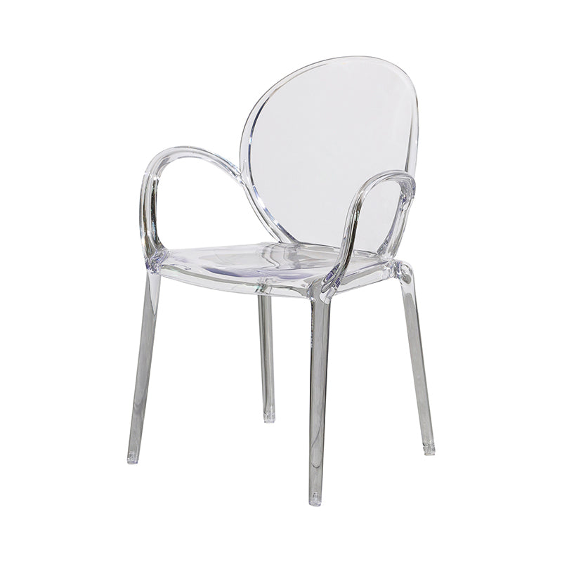 Home Dining Side Chair Kitchen Contemporary Plastic Dining Arm Chair