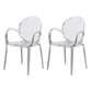 Home Dining Side Chair Kitchen Contemporary Plastic Dining Arm Chair