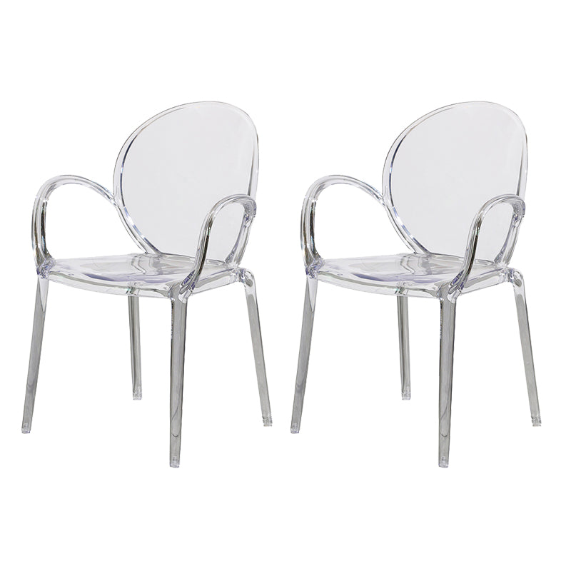 Home Dining Side Chair Kitchen Contemporary Plastic Dining Arm Chair