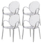 Home Dining Side Chair Kitchen Contemporary Plastic Dining Arm Chair