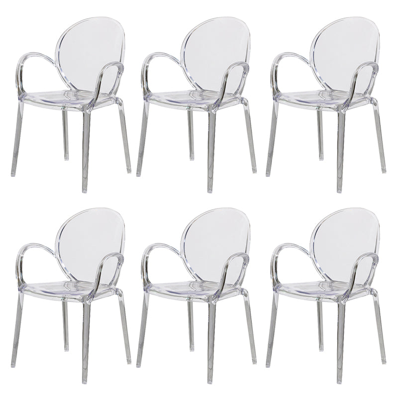 Home Dining Side Chair Kitchen Contemporary Plastic Dining Arm Chair