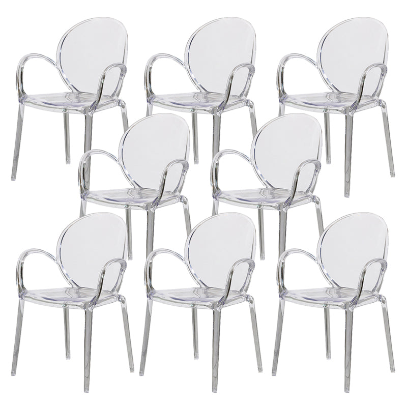 Home Dining Side Chair Kitchen Contemporary Plastic Dining Arm Chair