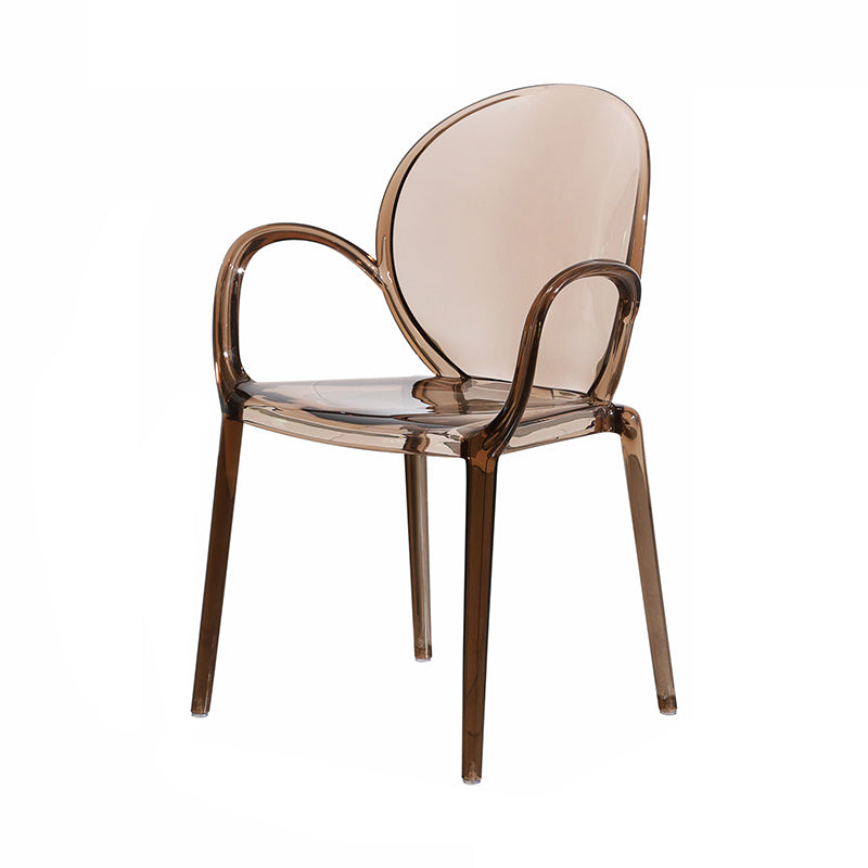 Home Dining Side Chair Kitchen Contemporary Plastic Dining Arm Chair