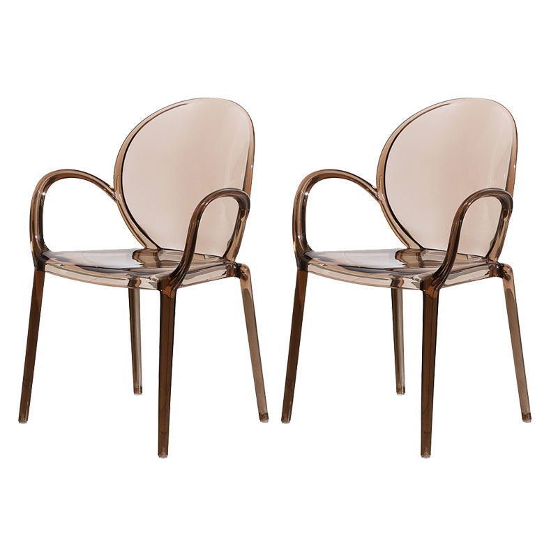 Home Dining Side Chair Kitchen Contemporary Plastic Dining Arm Chair