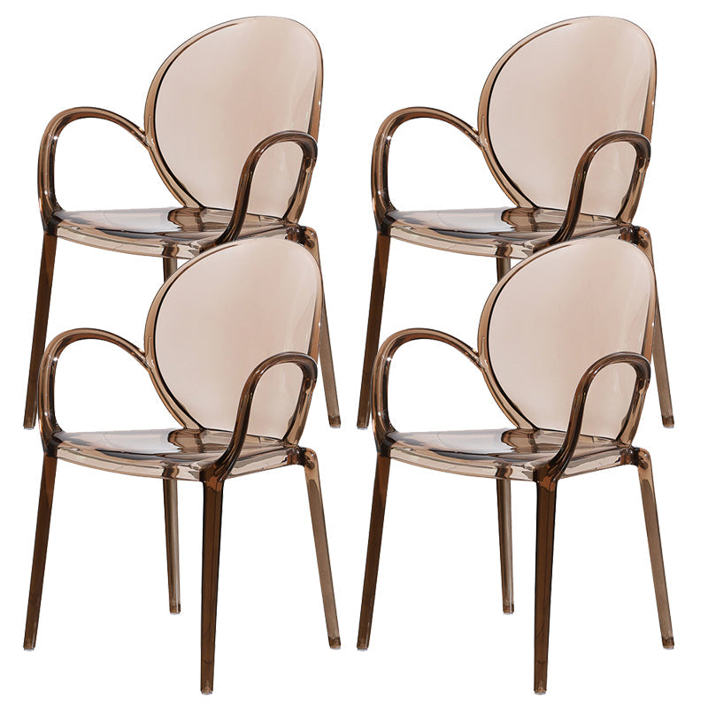 Home Dining Side Chair Kitchen Contemporary Plastic Dining Arm Chair