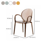Home Dining Side Chair Kitchen Contemporary Plastic Dining Arm Chair