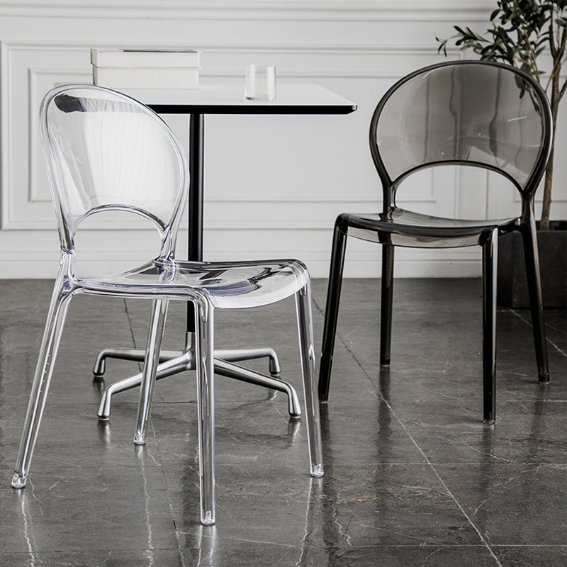 Open Back Dining Side Chair Contemporary Plastic Dining Chair