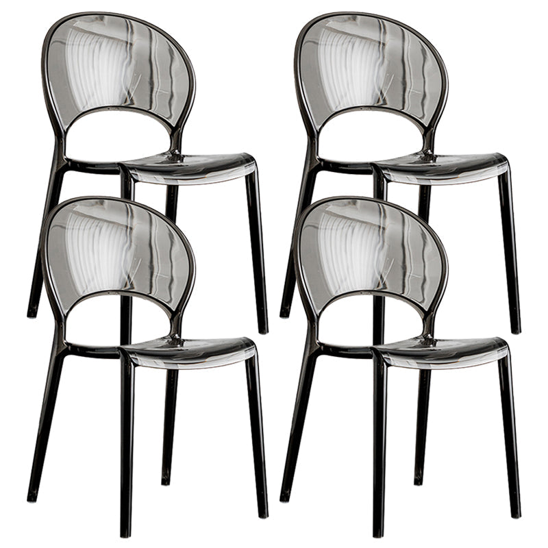 Open Back Dining Side Chair Contemporary Plastic Dining Chair