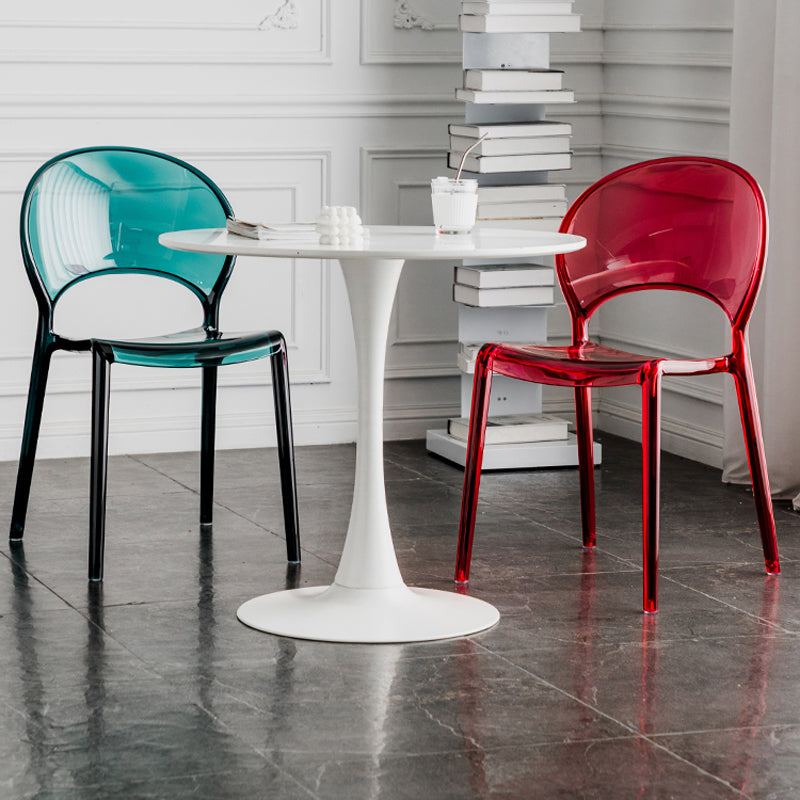 Open Back Dining Side Chair Contemporary Plastic Dining Chair