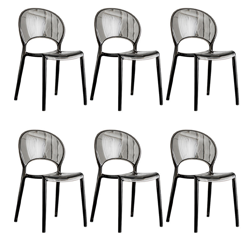 Open Back Dining Side Chair Contemporary Plastic Dining Chair