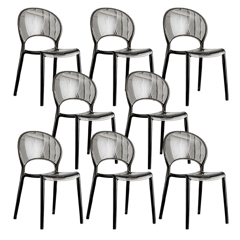Open Back Dining Side Chair Contemporary Plastic Dining Chair