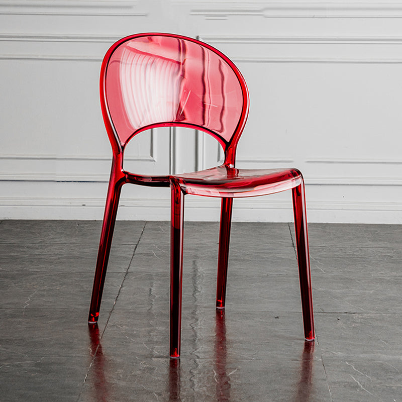 Open Back Dining Side Chair Contemporary Plastic Dining Chair