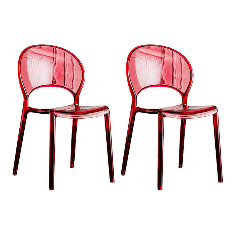 Open Back Dining Side Chair Contemporary Plastic Dining Chair
