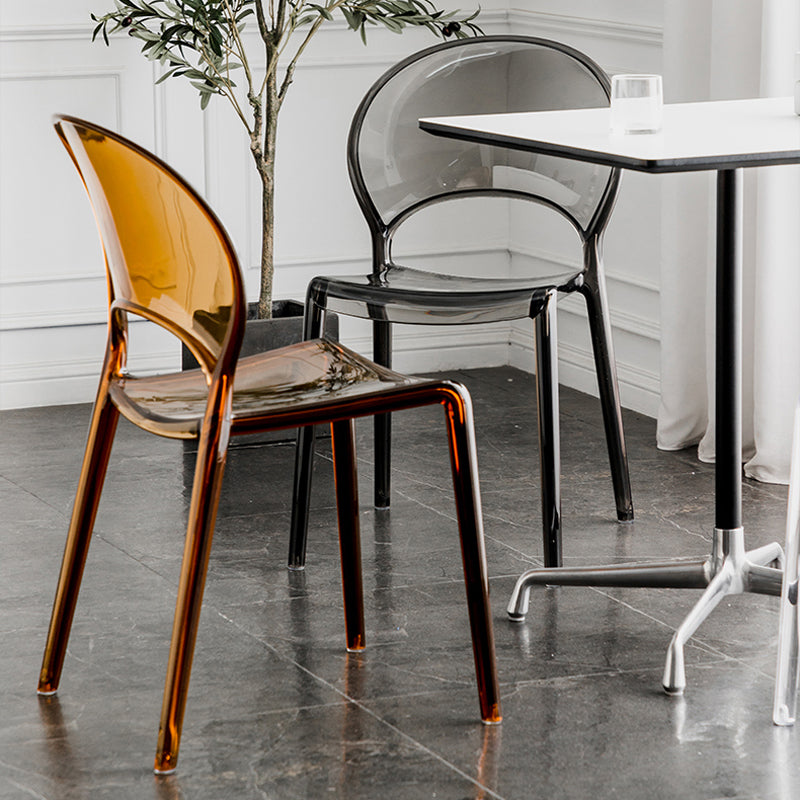Open Back Dining Side Chair Contemporary Plastic Dining Chair