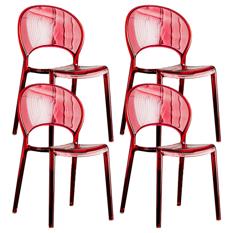 Open Back Dining Side Chair Contemporary Plastic Dining Chair