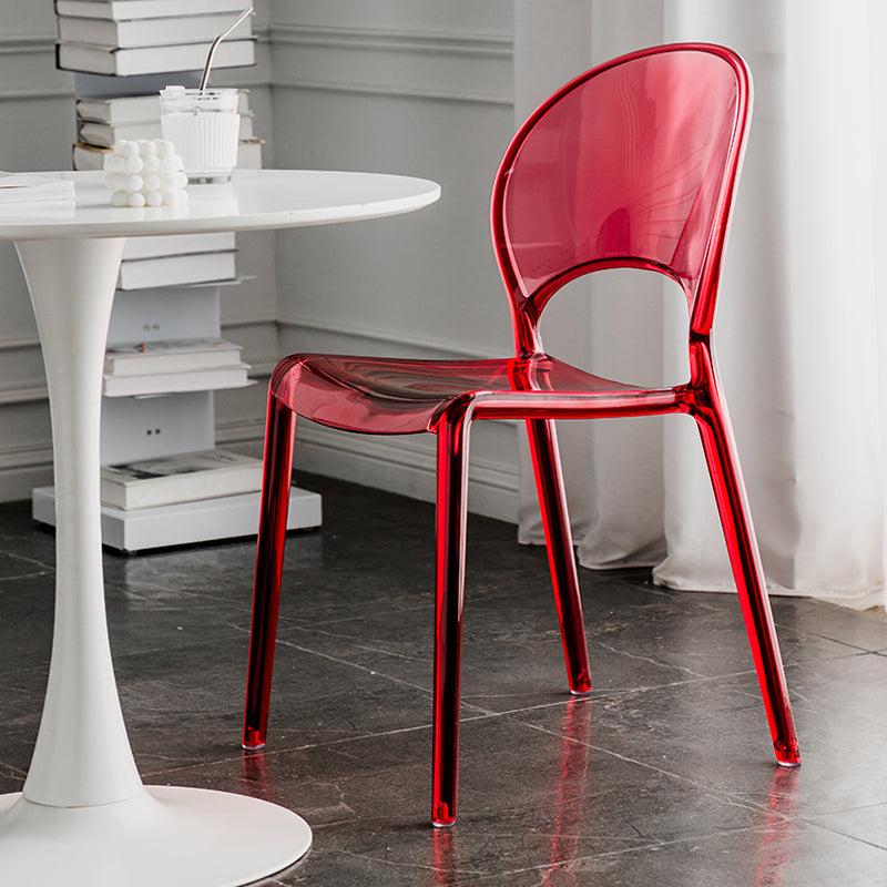 Open Back Dining Side Chair Contemporary Plastic Dining Chair