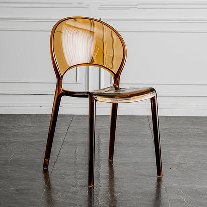Open Back Dining Side Chair Contemporary Plastic Dining Chair
