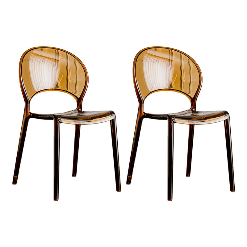 Open Back Dining Side Chair Contemporary Plastic Dining Chair