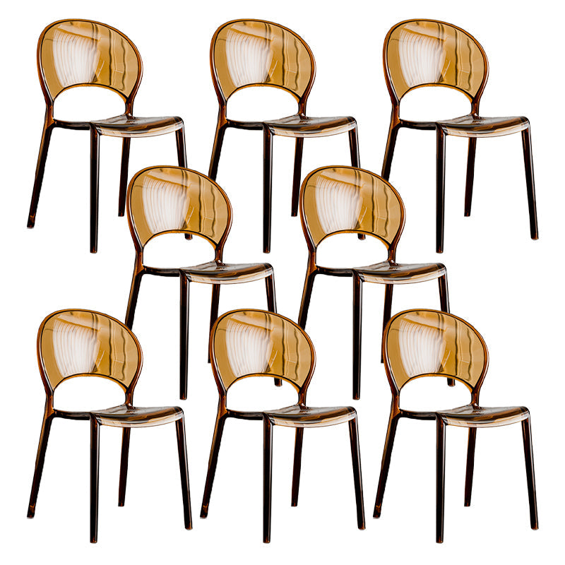 Open Back Dining Side Chair Contemporary Plastic Dining Chair