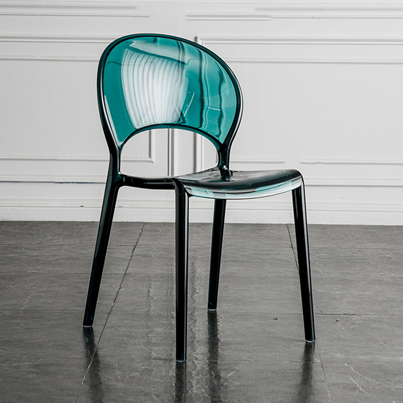 Open Back Dining Side Chair Contemporary Plastic Dining Chair