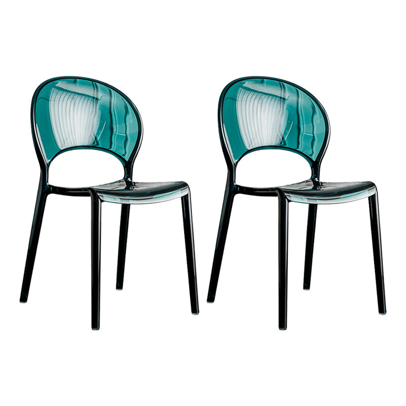 Open Back Dining Side Chair Contemporary Plastic Dining Chair